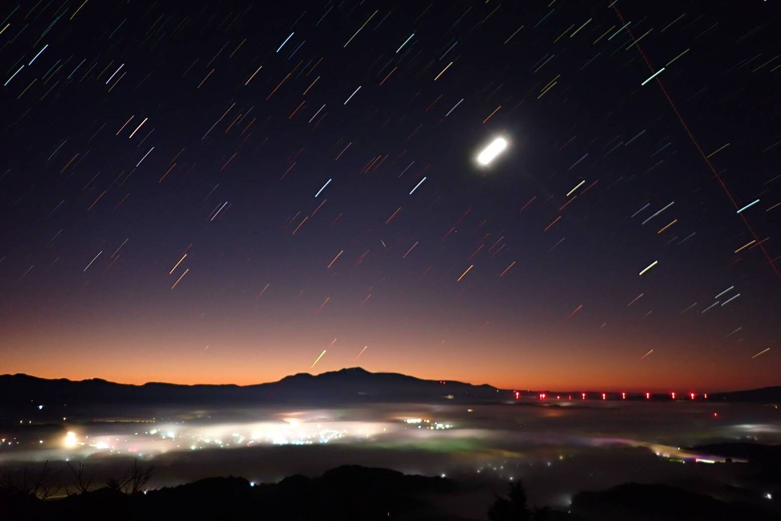 伊佐富士鳥神岡からの星降る夜景-1