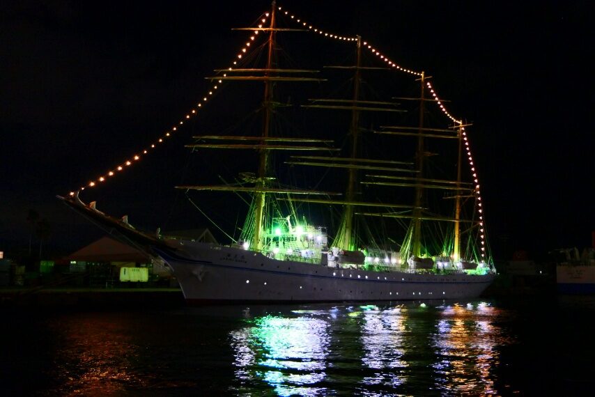 鹿児島港に停泊中の海技教育機構の練習船 海王丸-3